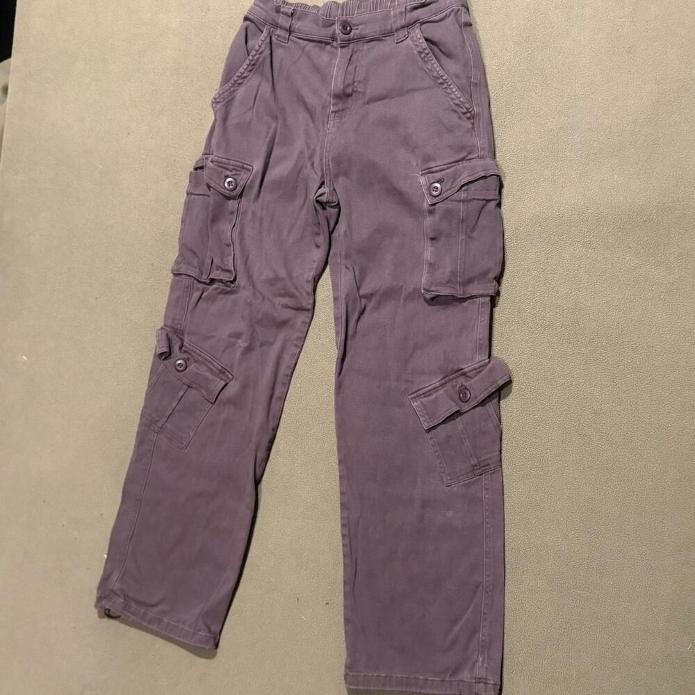 Brown Utility Cargo Pants Relaxed Fit Streetwear Y2K Style Adjustable Cuffs